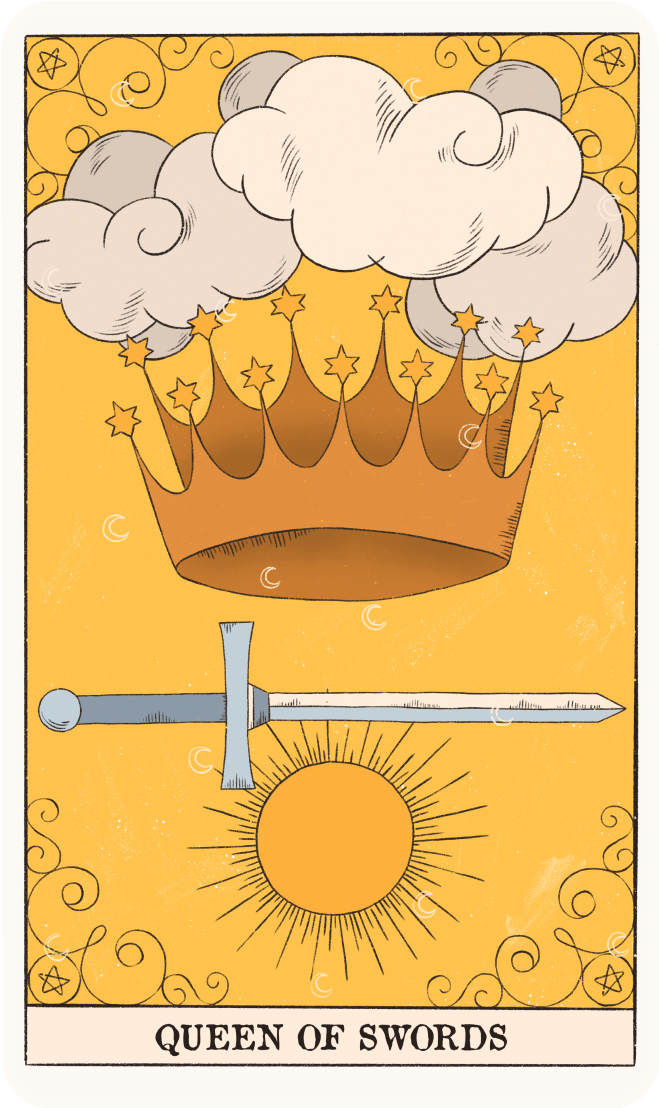 Queen of Swords Tarot card - Lotus Tarot